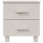 vidaXL Tables de chevet HAMAR 2 Pièces Blanc 40x35x44 5 cm Bois massif