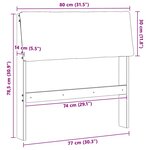 vidaXL Tête de lit capitonnée Noir 80 cm Pin massif