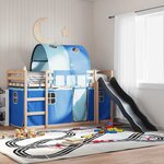 vidaXL Lit superposé sans matelas avec toboggan et rideaux 80x200 cm