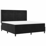 vidaXL Lit à ressorts avec matelas Noir 180 x 200 cm Velours