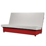 Banquette clic-clac 3 places 192 x 95 cm tissu rouge