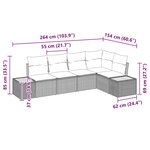 vidaXL Ensemble de canapé de jardin avec coussin 5 Pièces beige et crème