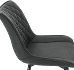 Lot de 2 chaises de salle à manger chaises de cuisine assise en tissu pied en métal anthracite 19_0000187