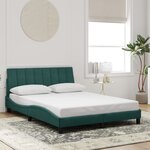 vidaXL Cadre de lit sans matelas Hanko vert foncé 140x190 cm velours