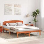 vidaXL Cadre de lit Marron 160 x 200 cm Bois de pin massif
