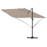 vidaXL Parasol Roma à Bras Déporté Taupe et Noir 352 x 251 x 260 cm