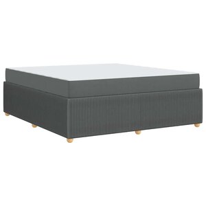 vidaXL Cadre de lit avec matelas Gris foncé 180 x 200 cm tissu