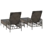 vidaXL Ensemble de chaises longues Ensemble de 3 Gris et gris foncé