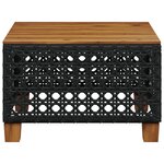 vidaXL Table de jardin noir 55x55x36 cm résine tressée et bois acacia