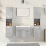 vidaXL Ensemble de meubles de salle de bain 4 Pièces gris béton