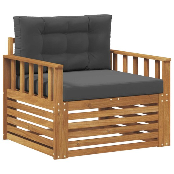 vidaXL Canapé d’extérieur Bois d'acacia massif et polyester