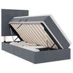 vidaXL Lit de rangement LED avec matelas Gris foncé 90 x 200 cm