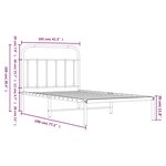 vidaXL Cadre de lit métal sans matelas avec tête de lit noir 100x190cm