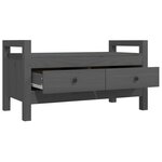Banc banquette d'entrée 80 x 40 x 43 cm bois de pin massif gris 02_0010946