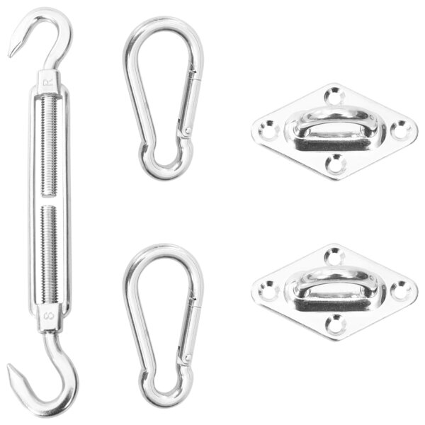 vidaXL Kit de montage de voile d'ombrage 5 Pièces Acier inoxydable