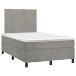 vidaXL Sommier à lattes de lit avec matelas LED gris clair 120x190 cm