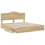 vidaXL Lit de Rangement Chêne Sonoma 180 x 200 cm Bois d'ingénierie