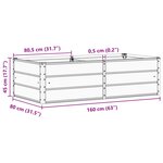 vidaXL Jardinière Gris clair 160 x 80 x 45 cm Acier