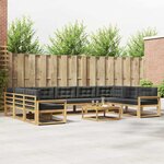 vidaXL Ensemble de canapés d'extérieur 10 Pièces Blanc et anthracite