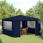 vidaXL Tente de réception avec parois latérales 4x4 m Bleu 90 g/m²