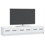 vidaXL Meuble TV Blanc 147 x 34 5 x 27 cm Bois d'ingénierie