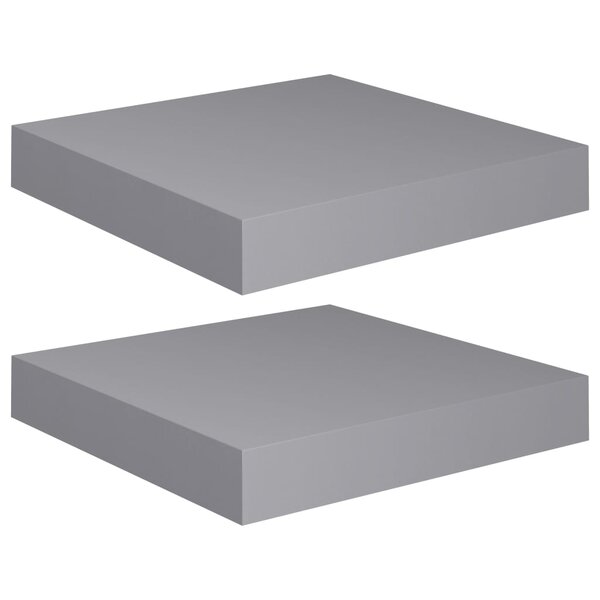 vidaXL Étagères murales flottantes 2 Pièces gris 23x23 5x3 8 cm MDF