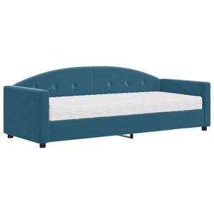 vidaXL Lit de jour avec matelas bleu 80x200 cm velours