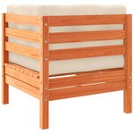 vidaXL Salon de jardin 7 Pièces avec coussins cire marron bois pin massif