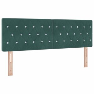 vidaXL Tête de lit LED avec bandes LED Vert foncé 144 cm Velours