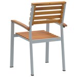vidaXL Chaises de jardin 2 Pièces Grises en bois d'acacia et en acier