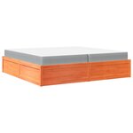 vidaXL Lit avec matelas cire marron 200x200 cm bois massif de pin