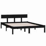 vidaXL Cadre de lit sans matelas noir bois massif 140x200 cm