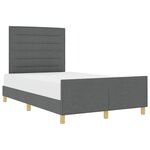 vidaXL Cadre de lit avec tête de lit Gris foncé 140 x 200 cm tissu