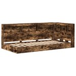 vidaXL Lit Bibliothèque Chêne Fumé 90x190 cm Bois d'ingénierie