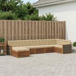 vidaXL Ensemble de canapés d'extérieur 7 Pièces Naturel et Beige