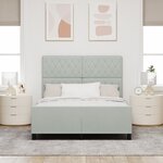 lit vidaXL Gris clair 160x200 cm Velours