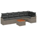 vidaXL Ensemble de canapé de jardin 7 Pièces Gris