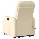 vidaXL Fauteuil inclinable de massage Crème Tissu
