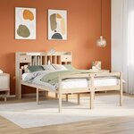 vidaXL Lit bibliothèque sans matelas 140x190 cm bois de pin massif