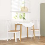 vidaXL Chaises à manger 2 Pièces blanc bois massif caoutchouc
