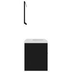 vidaXL Ensemble de meubles de salle de bain Noir Aggloméré