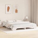 vidaXL Cadre de lit Blanc 200 x 200 cm Pin massif