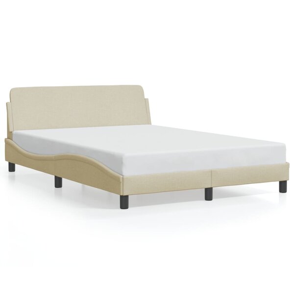 vidaXL Cadre de lit Dover crème 120x200 cm tissu