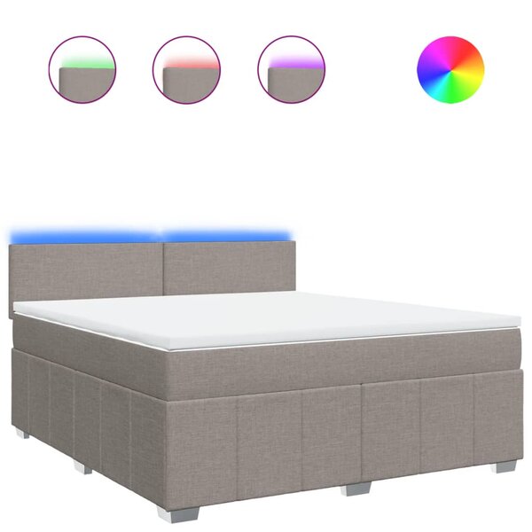 vidaXL Sommier à lattes de lit avec matelas Taupe 180x200 cm Tissu