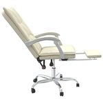 vidaXL Fauteuil inclinable de bureau Crème Similicuir