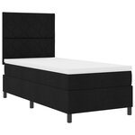 vidaXL Lit à ressorts avec matelas et lumière LED noire 90x200 cm en tissu