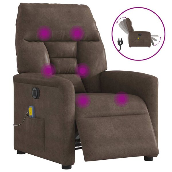 vidaXL Fauteuil inclinable de massage électrique marron