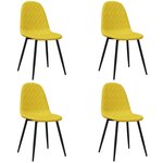 vidaXL Chaises à manger lot de 4 Jaune moutarde Velours