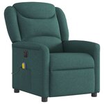 vidaXL Fauteuil de massage inclinable électrique Vert foncé Tissu