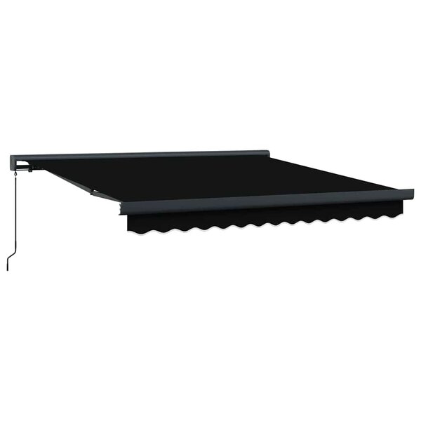vidaXL Auvent Rétractable Noir 350 x 250 cm Tissu  Métal